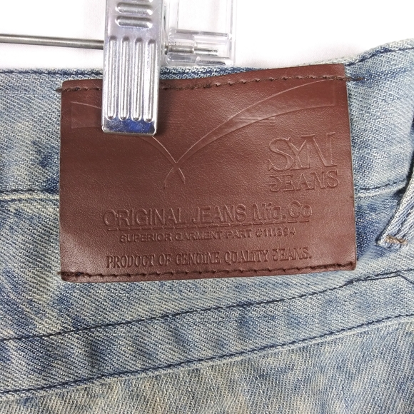 Syn Jeans Baggy Distressed Men's Size 38 x 31 Hip Hop Grunge Skater Zip Pocket - Picture 8 of 8